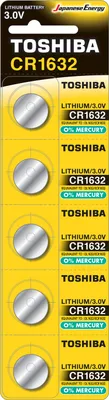 Produktbild von Pack of 5 Batterien ofbutton toshiba cr1632/ 3v