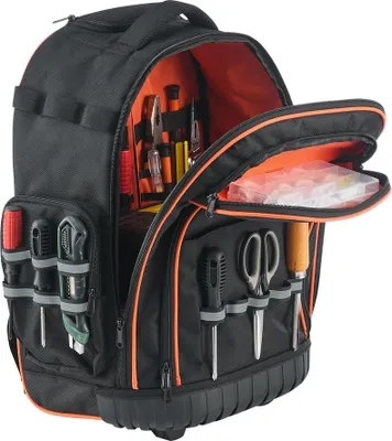 Image de Sac à dos à roulettes pour outils 45 poches Sac à outils robuste à roulettes