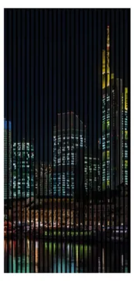 Produktbild von Akustikpaneele mit Digitaldruck Frankfurt01 19 x 1133 x 2400 mm Frankfurt Skyline Nacht MDF PET-Fasern Wandpaneele Schwarz 2 Einzelplatten
