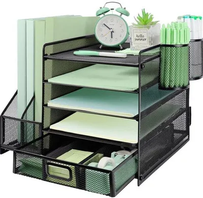 Obrázek produktu pro Organizér na dokumenty s 5 přihrádkami a zásuvkou