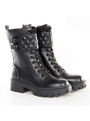 Produktbild von Guess Damen Stiefel Serlea aus Leder, Schwarz, Schnürung, Herbst/Winter