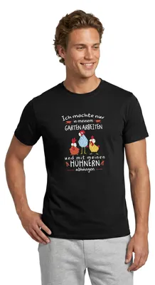 Produktbild von Spreadshirt Gärtner Mit Hühnern Möchte Im Garten Arbeiten Spruch Männer T-Shirt, 3XL, Schwarz