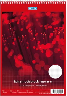 Produktbild von 10x Spiral-Notizblock / Schreibblock / DIN A5 / kariert