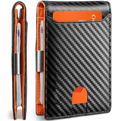 Produktbild von Geldbörse Herren Slim Wallet RFID Blocking Kohlefaserleder