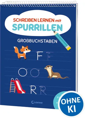 Immagine prodotto di Schreiben lernen mit Spurrillen - Großbuchstaben: Schreibblock mit vorgeprägten Linien für Vorschulkinder ab 5 Jahren