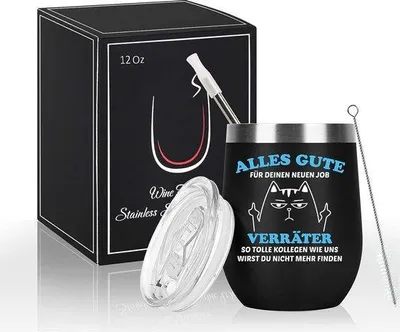 Produktbild von Famanu Abschiedsgeschenk für Kollegen - 30 ml Weinglas