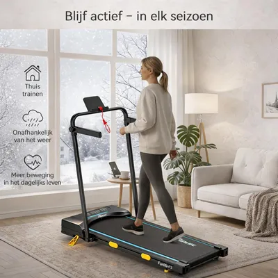 Produktbild von F3 Laufband - Klappbares Walking Pad - Leise 1–10 km/h - Verstellbare 7 % Steigung - Display - Sicherheitsleine & Doppelgriff - Bis 120 kg