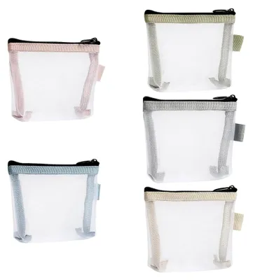 Produktbild von 5 Mini-Netztaschen mit Reißverschluss für Kosmetik und kleine Gegenstände
