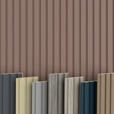 Produktbild von BEATS Lamellen 2,75m HEXIM - MDF Holz Lamellenwand Wandpaneele Lamellenverkleidung Wandverkleidung Lamellenpaneele Holzpaneele Natur (1 Abschlussprofil, Beats De Luxe Mauve)
