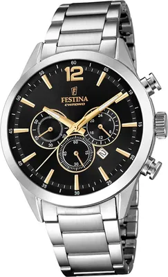 Obrázok produktu pre Festina pánske hodinky z nehrdzavejúcej ocele F20343/4 náramkové hodinky Silver Chronograph D2UF20343/4