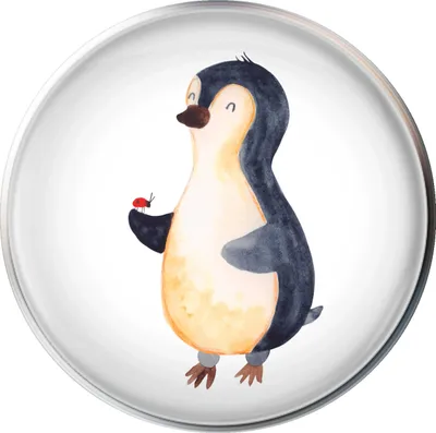 Produktbild von Mr. & Mrs. Panda waschbeckenverschluss Pinguin Marienkäfer - Weiß - Geschenk, Liebe, Wunder, Waschbecken Stopfen, Ablaufstopfen, Kleine, Aufmerksam, Glück, Stöpsel