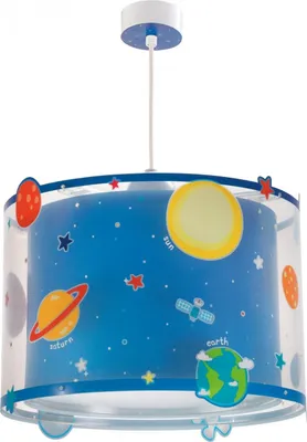Produktbild von Deckenlampe Planeten Design für Kinderzimmer, höhenverstellbar, doppelter Schirm