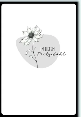 Produktbild von Trauer In tiefem Mitgefühl Blume Kondolenz Beileidskarte mit Umschlag