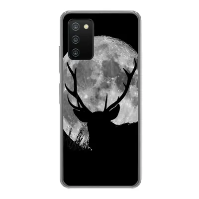 Produktbild von MuchoWow® Handyhülle Schutzhülle Hülle für Samsung Galaxy A03s Hirsch - Mond - Nacht Silikon Softcase Handy Hülle - Schutz
