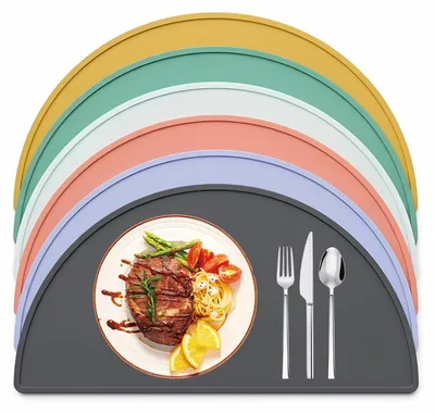 Image de Solidchoice - Ensemble de sets de table en silicone pour enfants - Antidérapant et sans BPA