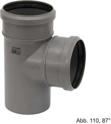 Produktbild von HT Abzweig einfach Ø 90/90 x 87°, mit 2 Steckmuffen