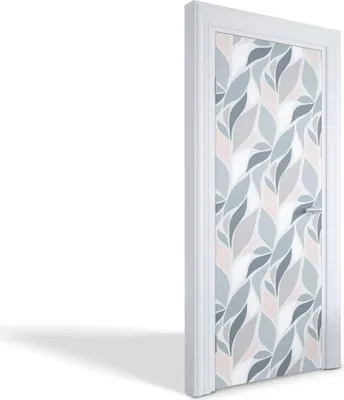 Produktbild von Türdeko Aufkleber Selbstklebende Wandsticker Personalisiert - Abstrakte Blätter - 75 x 205 cm