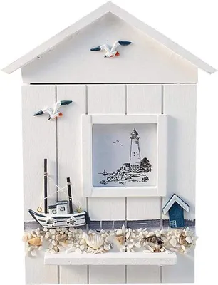 Produktbild von Schlüsselschrank – Schlüsselschrank aus Holz – 22 x 7 x 30 cm – Schlüsselablage – Geeignet für 6 Schlüssel/Schlüsselbündel – Haushaltsartikel – Weiß