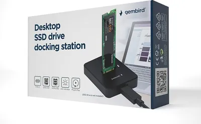 Imagen del producto de Gembird DD-U3M2 gembird Desktop-USB-Typ-C-M.2-SATA- Dockingstation, schw.