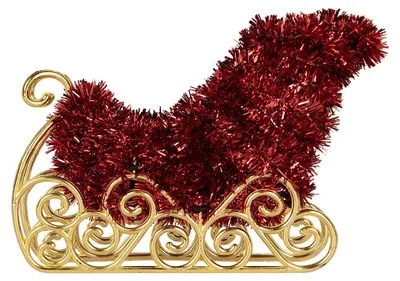 Produktbild von Clayre & Eef Weihnachtsdekoration Schlitten 11x5x14 cm Rot Kunststoff