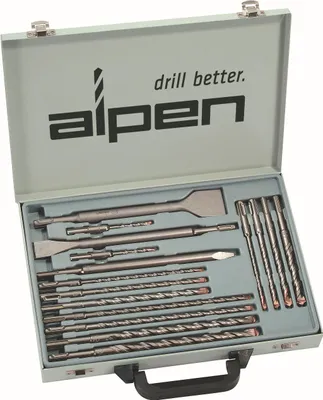 Produktbild von Alpen Hammerbohrer-Set 16-tlg. SDS-plus KIT Set 16, Meißel, Abbruchhammer