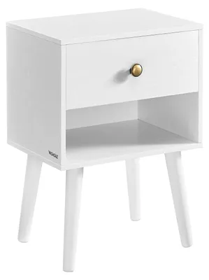 Immagine prodotto di Tavolino da notte con cassetto e ripiano aperto | Biancaneve | 39x28x55 cm