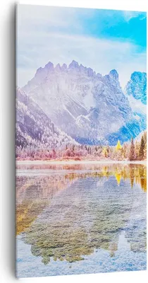Produktbild von Bild auf Leinwand - Leinwandbild - Einteilig - Herbst Landschaft Berge - 65x120cm - Wand Bild - Wanddeko - Wandbilder - Leinwanddruck - Bilder - Wanddekoration - Leinwand bilder - PA65x120-4624