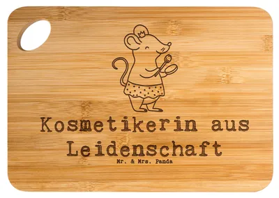 Produktbild von Mr. & Mrs. Panda Frühstücksbrett Kosmetikerin Leidenschaft - Transparent - Geschenk, Spruch, Hackbrett, Schneidebrett, Brett, Lustig, Kosmetikstudio, schneidbrett, Witzig