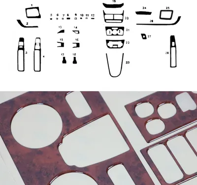 Image de Décor intérieur Cockpit pour Fiat Doblo 2000-2010 optique bois de racine 26pcs