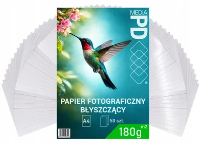 Produktbild von PD Media Fotopapier Glänzend A4 180g/m² 50 Blatt Inkjet Druckerpapier Hochglanz Foto Papier