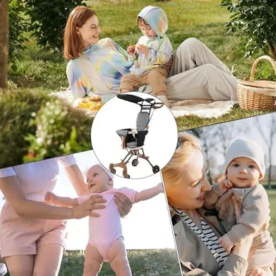 Produktbild von Leichter Kinderwagen – tragbarer Reisekinderwagen für Flugreisen mit abnehmbarem Verdeck