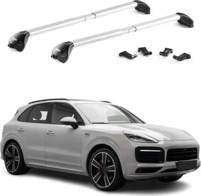 Image de Barres de toit transversales pour Porsche Cayenne PO536 2018-2025 Alu Gris ABE