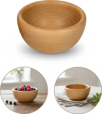 Produktbild von HOLZSCHÜSSEL AUS BUCHENHOLZ 12 cm für Obst und Snacks, handgedrechselt HERSTELLER