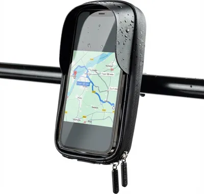 Image de Support de téléphone pour vélo imoshion avec pare-soleil - Résistant aux éclaboussures - Universel - Noir