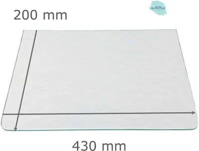 Produktbild von Kühlschrank Einlegeboden - Strukturglas Kathedral 4 mm - 2 abgerundete Ecken - 430 mm x 200 mm - (89,96 EUR / qm - Mindestbfl. 0,25 qm - Kantenb. 5,35 EUR / lfm - Eckenb. 1,00 EUR / Stck)