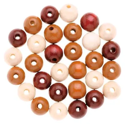 Produktbild von Holzperle braun-mix Ø 10 mm 47 Stück