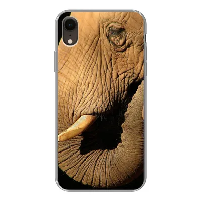 Produktbild von MuchoWow® Handyhülle Schutzhülle Hülle für iPhone XR Elefant - Tiere - Nahaufnahme - Schwarz Silikon Softcase Handy Hülle - Schutzdeckel