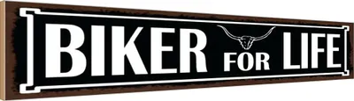 Produktbild von vianmo Holzschild 10x46 cm Biker for life