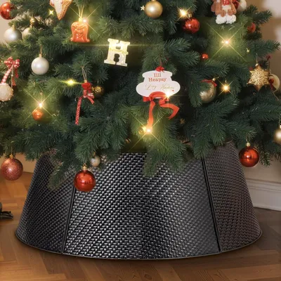Produktbild von Dekorative Weihnachtsbaum-Abdeckung aus Metall, robust, festlich, 70 cm, Schwarz