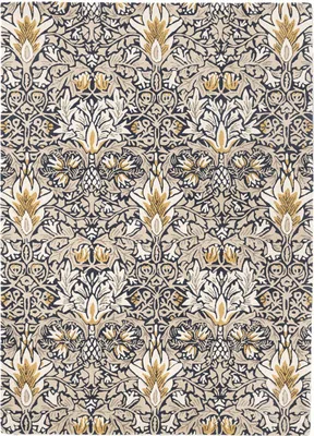 Produktbild von Handgefertigter Wohn- und Schlafzimmerteppich aus Wolle mit Blumenmuster SNAKES