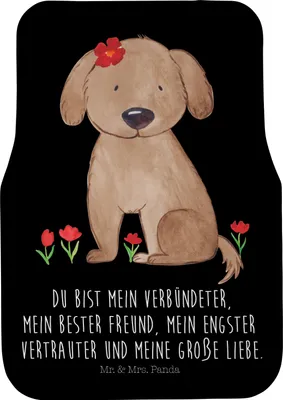 Produktbild von Mr. & Mrs. Panda Fußmatte Fürs Auto Hund Dame - Schwarz - Geschenk, Sprüche, Hunde, Flauschig, Automatte, Auto-Fußmatte, Teppich, Liebenswert, Autoteppich, Liebe, Lieb