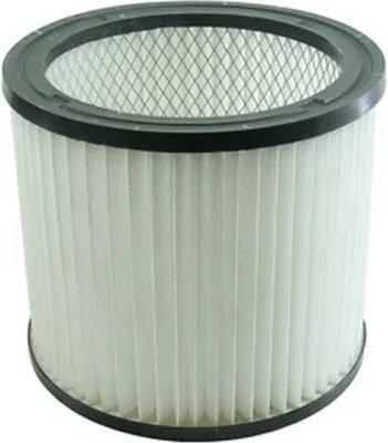 A cylindrical filter with pleats.