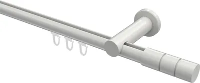 Produktbild von Interdeco Innenlaufstange / Gardinenstange mit Innenlauf Weiß, Typ Platon Elanto (Rillenzylinder), 20 mm Ø 1-läufig, 520 cm