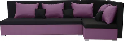 Produktbild von Ecksofa mit Schlaffunktion ARKO - Schwarz/ Lila