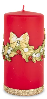 Produktbild von Rote Paraffin-Weihnachtskerze 14x7x7 cm