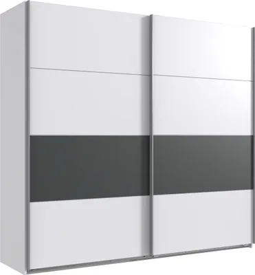 Produktbild von Kleiderschrank >ANGIE< in WEISS + GRAPHIT - 270x208x65cm (BxHxT)
