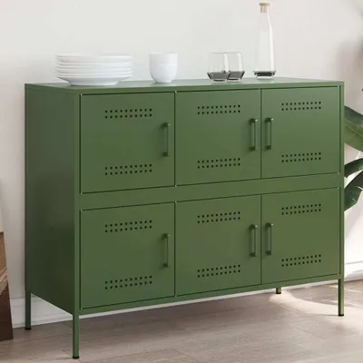 Produktbild von vidaXL Sideboard Olivgrün 100,5x39x79 cm Stahl