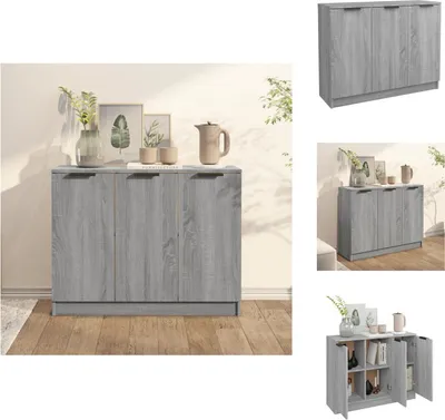 Obrázek produktu pro vidaXL Příborník Grey Sonoma 90,5x30x70 cm Materiál na bázi dřeva - Příborníky