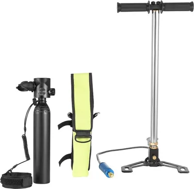 Image de bouteille de plongée 0,5L Réservoir de plongée - Equipement de plongée rechargeable avec pompe - Equipement de plongée