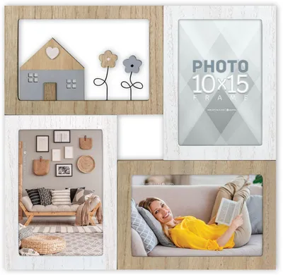 Image de Cadre photo en bois Malcesine marron — 3 photos 10x15 cm
